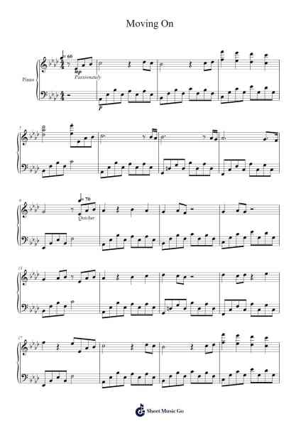 Moving On Sheet Music by Pegtor Belnat-Arr.Readerae