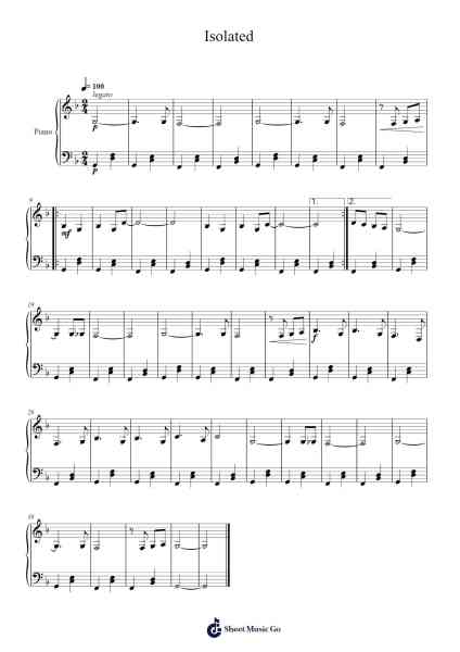 isolated Sheet Music by pablo-Arr.Dalclark Wenholt