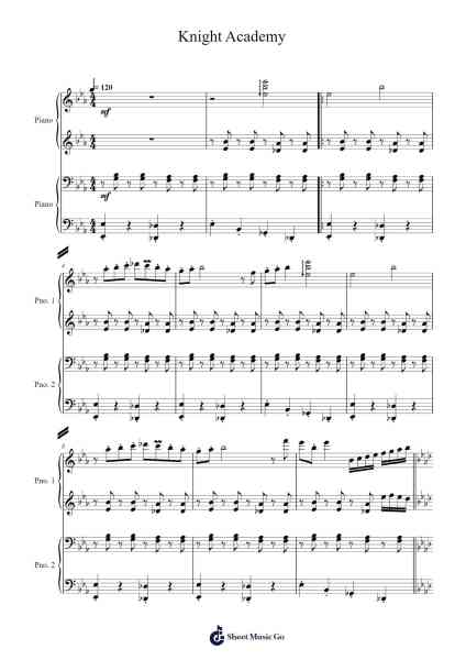 Knight Academy Sheet Music by Mahito Yokota-Arr.Betle