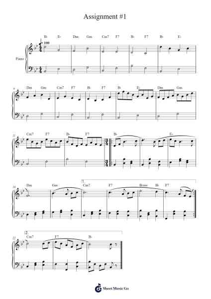 Assignment #1 Sheet Music by Lynda Goetz-Arr.Diapenn