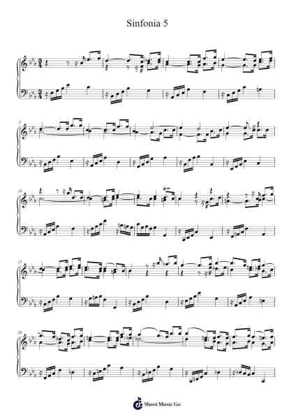 Sinfonia No. 5 in E-flat Major, BWV 791 Sheet Music by Johann Sebastian Bach-Arr.Jorrell