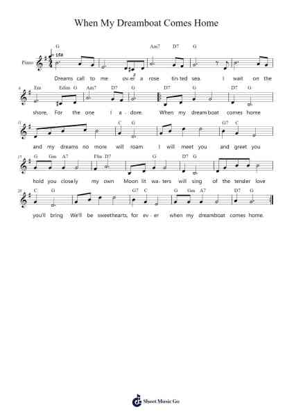 When My Dreamboat Comes Home Sheet Music by Cliff Friend/Dave Franklin-Arr.Heca