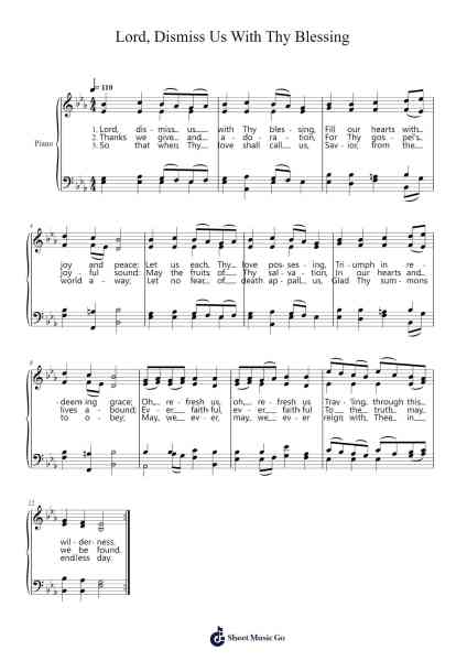 Lord, Dismiss Us With Thy Blessing Sheet Music by Poundnions-Arr.Steelerah
