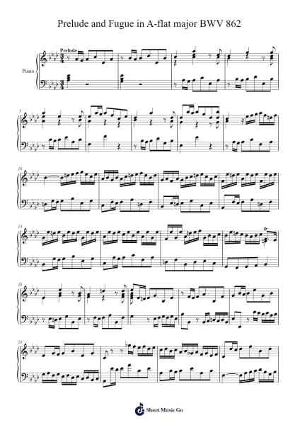 Prelude and Fugue in A-flat Major, BWV 862: Prelude Sheet Music by Johann Sebastian Bach-Arr.Jannuel Graceche