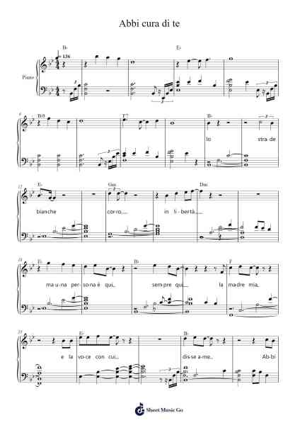 Abbi cura di te Sheet Music by Nomadi-Arr.Hoonell Norusk