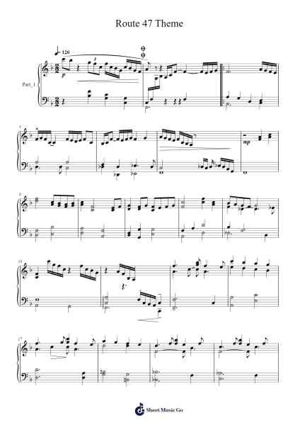 Route 47 Theme Sheet Music by Hitomi Sato-Arr.Carldith Saxdunn