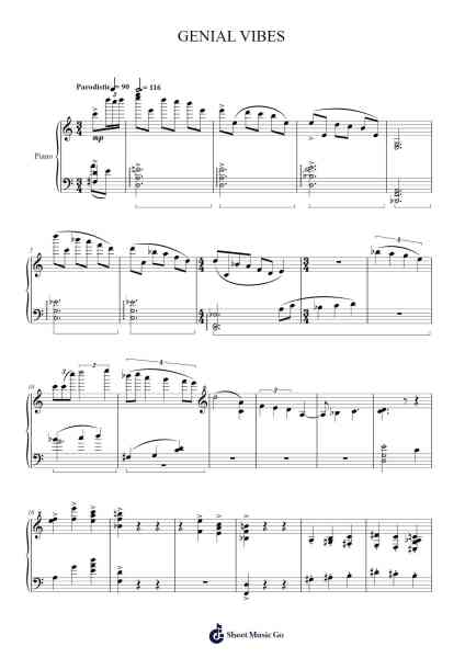 GENIAL VIBES Sheet Music by 21st ccentury boy-Arr.Huxver Birdnee
