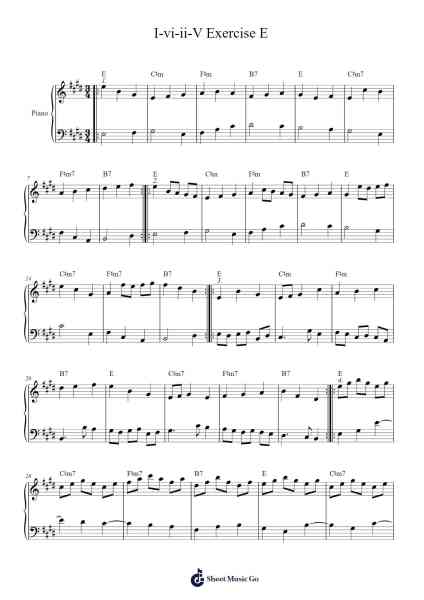 I-vi-ii-V Exercise in E Major Sheet Music by Michael L. Carroll-Arr.Diaben Shelwilde