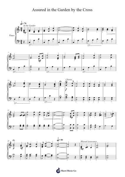 Assured in the Garden by the Cross Sheet Music by Paulbey Gilmorse-Arr.Wildeh Francesgrace