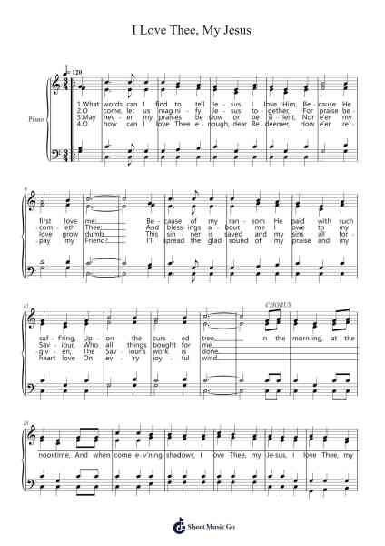 I Love Thee, My Jesus, Op. 184 樂譜由 John R. Rice - 編曲 Benga