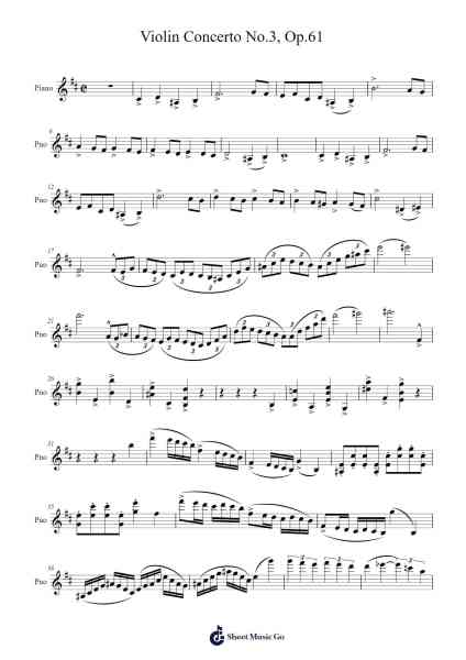 Violin Concerto No. 3 in B Minor, Op. 61 Sheet Music by Camille Saint-Saëns-Arr.Stoweberg