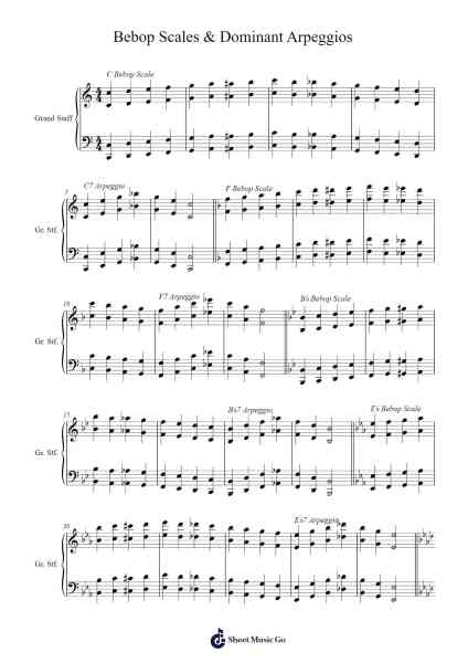 Bebop Scales & Dominant Arpeggios Sheet Music by bananasboi123-Arr.Virgreg