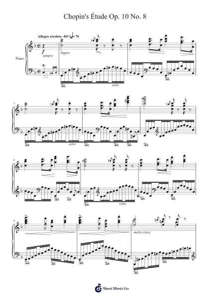 Study No. 16 on Chopin's Étude Op. 10 No. 8 Sheet Music by Leopold Godowsky-Arr.Bonrian Vanqe