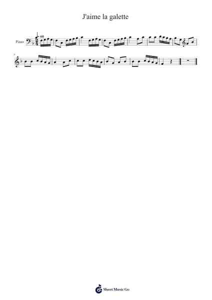 J'aime la galette Sheet Music by -Arr.Beernoel Oisensharp
