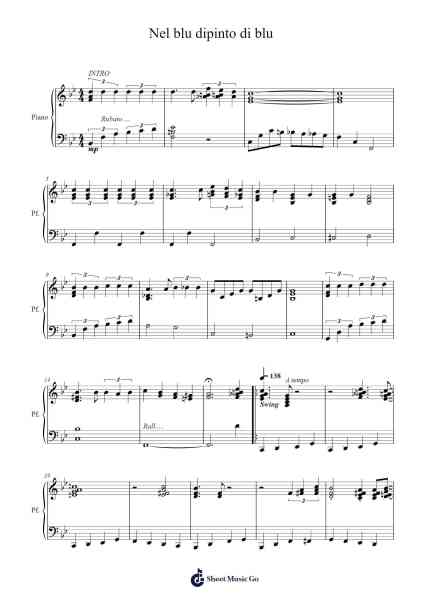 Nel blu dipinto di blu Sheet Music by Domenico Modugno-Arr.Crichriet Hawreen