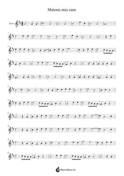 Matona mia cara Sheet Music by -Arr.Gaelroy