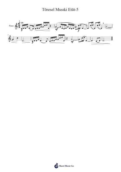 Etüt-5 Sheet Music by A. Adnan Saygun-Arr.Derlian Sumeo