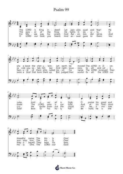 Psalm 99 Sheet Music by Efkirk-Arr.Reylot