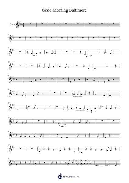 Good Morning Baltimore Sheet Music by undefined-Arr.Wildbias