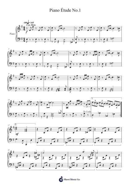 Piano Étude No.1 Sheet Music by James Blick-Arr.Rooryl Petnoel