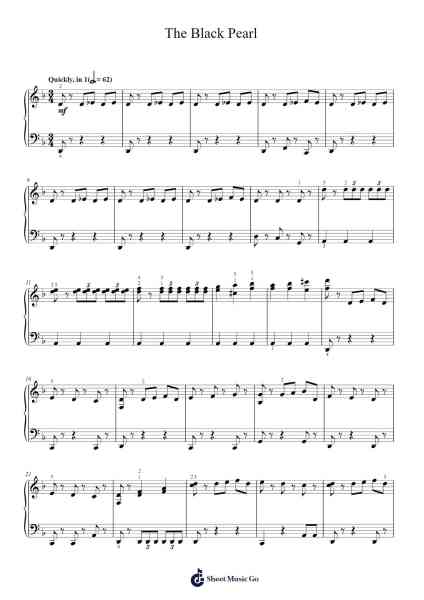 The Black Pearl (Easy Piano) Sheet Music by Klaus Badelt-Arr.Wrightrae