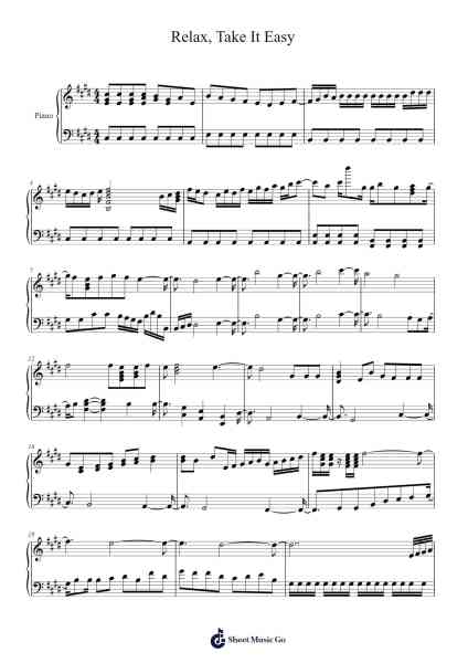 Relax, Take It Easy Sheet Music by Mika-Arr.Hartkeats