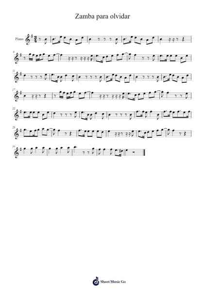 Zamba para olvidar Sheet Music by -Arr.Fosil Johnlind