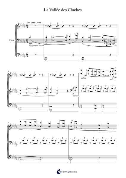 La Vallée des Cloches Sheet Music by Maurice Ravel-Arr.Gwensen
