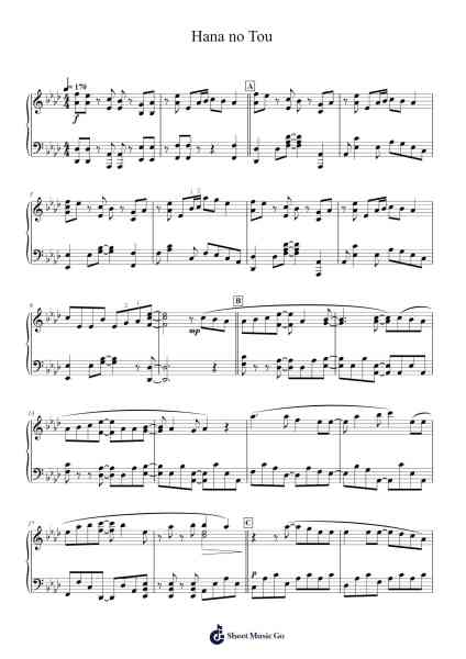 Hana no Tou Sheet Music by Sayuri-Arr.Lynzoe Haybob