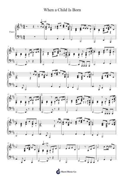 When a Child Is Born Sheet Music by -Arr.Youngfield