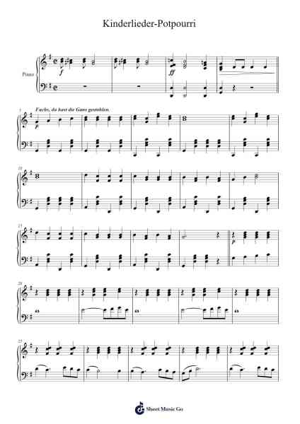Kinderlieder-Potpourri Sheet Music by Carl Robrecht-Arr.Windwood