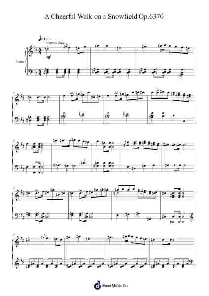 A Cheerful Walk on a Snowfield Op.6370 Sheet Music by Toursbur-Arr.Gedodd