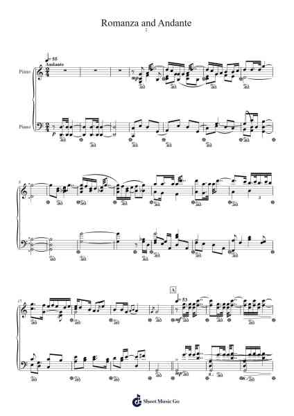 Concerto for Piano and Orchestra in A Minor, Op. 17: II. Romanza Sheet Music by Ignacy Paderewski-Arr.Quenram