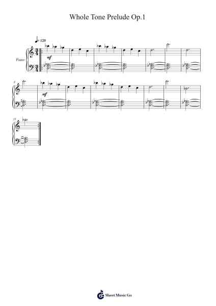 Whole Tone Prelude Op.1 Sheet Music by lilbuddy0021-Arr.Pullzie Willmiles