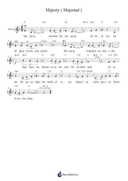 Majesty ( Majestad ) Sheet Music by EJV-Arr.Harjo