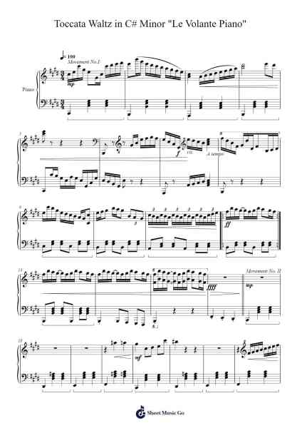 Toccata Waltz in C# Minor "Le Volante" Sheet Music by W.T.S.-Arr.Odefred