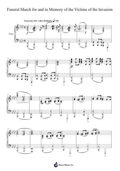 Funeral March for and in Memory of the Victims of the Invasion Sheet Music by Hiro_1494-Arr.Calthel Chafra