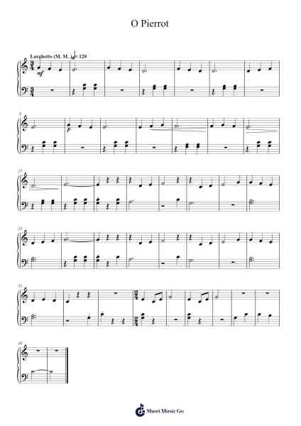 O Pierrot Sheet Music by Mário Mascarenhas-Arr.Boyleva Efglan