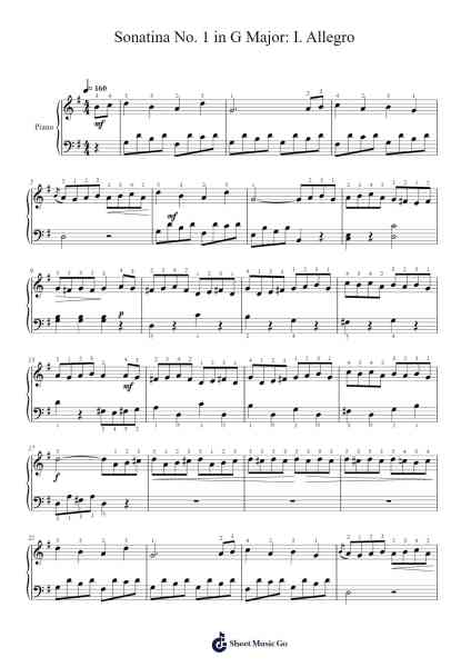 Sonatina No. 1 in G Major: I. Allegro Sheet Music by Thomas Attwood-Arr.Bartcent Whitegreve