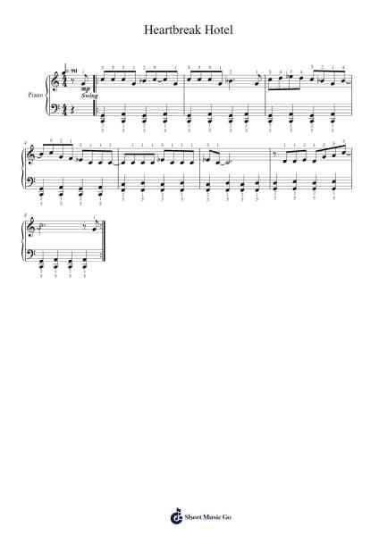 Heartbreak Hotel Sheet Music by Elvis Presley-Arr.Graril