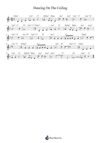 Dancing On The Ceiling 樂譜由 Lorenz Hart/Richard Rodgers - 編曲 Huce Earlville