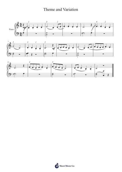 Theme and Variation No. 24 Sheet Music by Ludwig van Beethoven-Arr.Hughgee