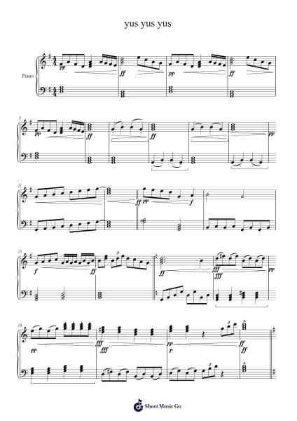 yus yus yus Sheet Music by Evan Yau-Arr.Yecent