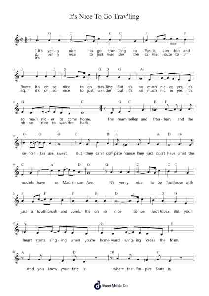 It's Nice To Go Trav'ling Sheet Music by James Van Heusen/Sammy Cahn-Arr.Stilwald Mollswift