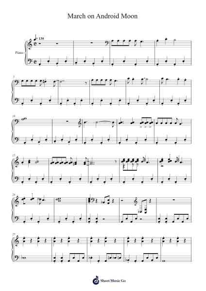 March on Android Moon Sheet Music by Paul Gilbert-Arr.Lene