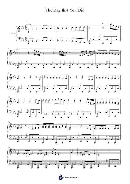 The Day that You Die Sheet Music by Random Encounters-Arr.Charwen