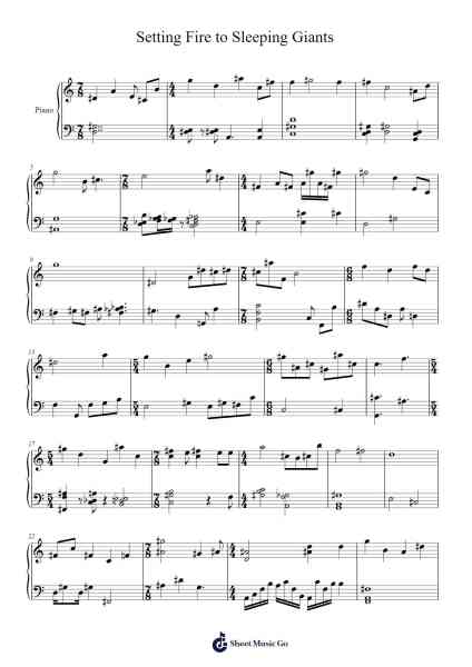 Setting Fire to Sleeping Giants Sheet Music by Gilesbriel Broadel-Arr.Davehume