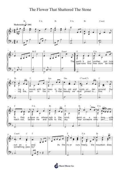 The Flower That Shattered the Stone Sheet Music by John Denver-Arr.Debhum Browntor