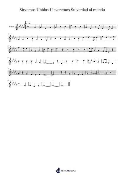 Sirvamos Unidas Llevaremos Su verdad al mundo Sheet Music by Michael R. Hicks-Arr.Carrnie
