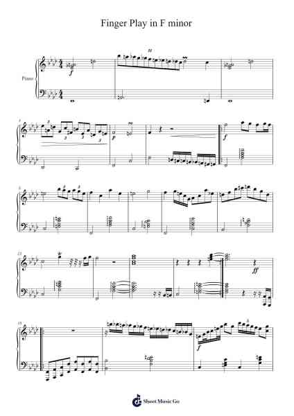 Finger Play in F minor Sheet Music by Scott Joplin-Arr.Jonqy Keyreed
